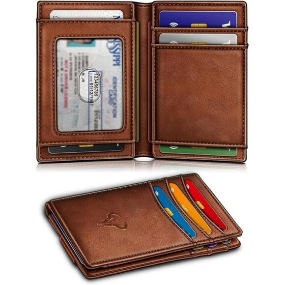 BULLIANT Slim Wallet Men Genuine Leather Front Pocket RFID Blocking Money Clip - Picture 2 of 8